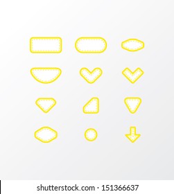 Pack of vector fabric icons. Simple shapes with space for your text or images. Elements for your website or presentation. Sizable and editable friendly. 