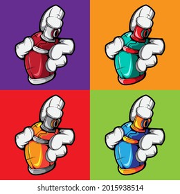PACK OF VECTOR HAND WITH SPRAY PAINT ILLUSTRATION