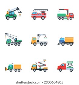 Pack of Vehicles Flat Vectors 

