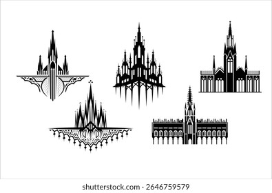 Pack of Vintage Castle silhouette
