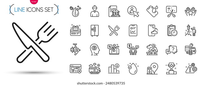 Pack of Vitamin e, Bus travel and Smartphone waterproof line icons. Include Report document, Loyalty card, Fireworks pictogram icons. Smartphone cloud, Travel loan, Bank document signs. Vector