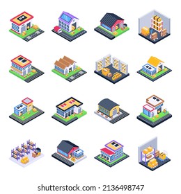 Pack of Warehouse Isometric Icons
