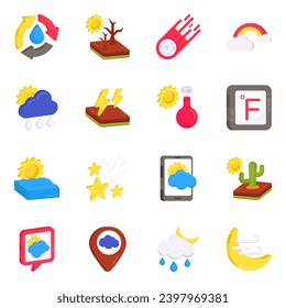 Paquete de iconos planos sobredimensionados por el tiempo 

