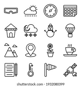 Pack Of Weather Overcast Linear Icons 