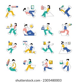 Paquete de ilustraciones de Web y Business Resumen
