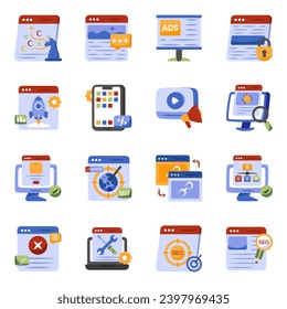 Pack of Web Flat Icons 

