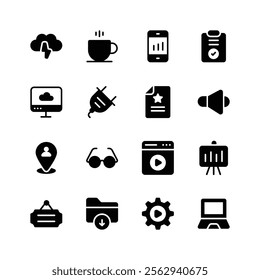 Pack of web icons in modern design style, user interface vector set