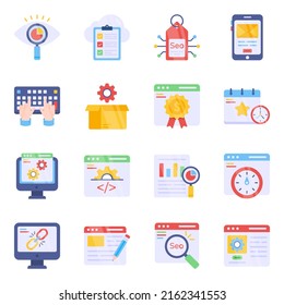 Pack of Web and Seo Flat Icons

