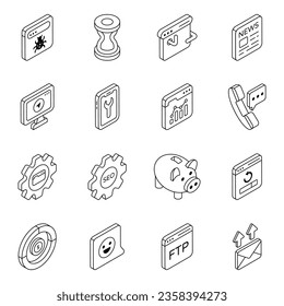 Pack of Web and Technology line Icons

