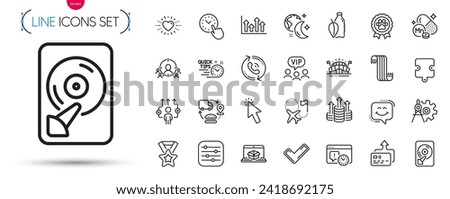 Pack of Winner ribbon, Vip clients and Cursor line icons. Include Upper arrows, Scarf, Quick tips pictogram icons. Manganese mineral, Project deadline, Sports arena signs. Call center. Vector