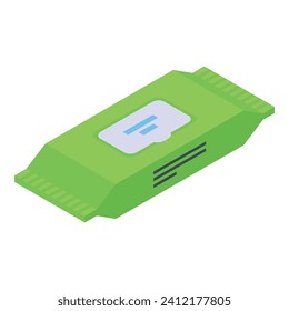 Icono de limpiaparabrisas isométrico vectorial. Loción de fórmula. Cuidado químico de tejidos