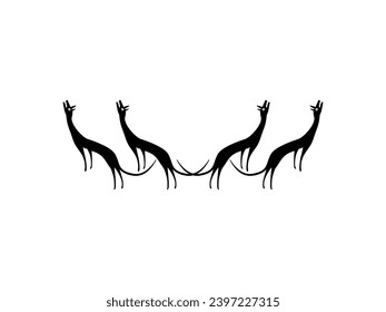 A Pack of Wolves, Naive Illustration, can use for Logo Gram, Art Illustration, Decoration, Ornate or Graphic Design Element. Vector Illustration