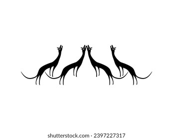 A Pack of Wolves, Naive Illustration, can use for Logo Gram, Art Illustration, Decoration, Ornate or Graphic Design Element. Vector Illustration