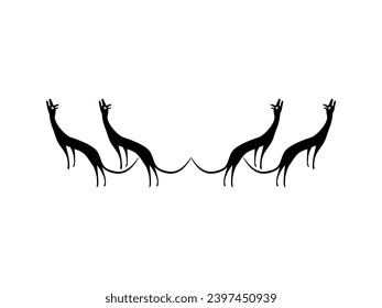 A Pack of Wolves, Naive Illustration, can use for Logo Gram, Art Illustration, Decoration, Ornate or Graphic Design Element. Vector Illustration