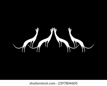 A Pack of Wolves, Naive Illustration, can use for Logo Gram, Art Illustration, Decoration, Ornate or Graphic Design Element. Vector Illustration