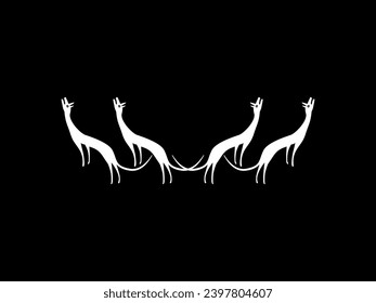 A Pack of Wolves, Naive Illustration, can use for Logo Gram, Art Illustration, Decoration, Ornate or Graphic Design Element. Vector Illustration