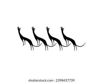 A Pack of Wolves, Naive Illustration, can use for Logo Gram, Art Illustration, Decoration, Ornate or Graphic Design Element. Vector Illustration