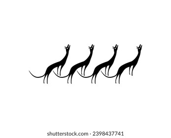 A Pack of Wolves, Naive Illustration, can use for Logo Gram, Art Illustration, Decoration, Ornate or Graphic Design Element. Vector Illustration