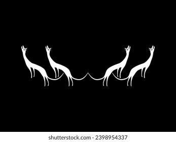 A Pack of Wolves, Naive Illustration, can use for Logo Gram, Art Illustration, Decoration, Ornate or Graphic Design Element. Vector Illustration