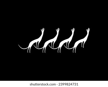 A Pack of Wolves, Naive Illustration, can use for Logo Gram, Art Illustration, Decoration, Ornate or Graphic Design Element. Vector Illustration