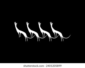 A Pack of Wolves, Naive Illustration, can use for Logo Gram, Art Illustration, Decoration, Ornate or Graphic Design Element. Vector Illustration