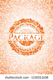 Package abstract orange mosaic emblem