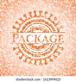 Package abstract orange mosaic emblem