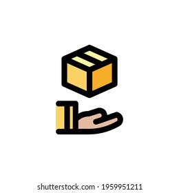 Package Arrived Unboxing Outline Icon Vector Illustration
