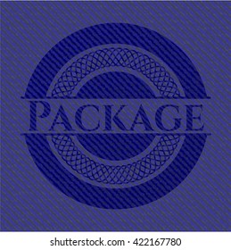 Etiqueta de paquete con textura de denim