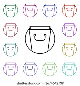 package bag multi color style icon. Simple thin line, outline vector of online shopping icons for ui and ux, website or mobile application