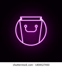 package bag neon icon. Elements of online shopping set. Simple icon for websites, web design, mobile app, info graphics