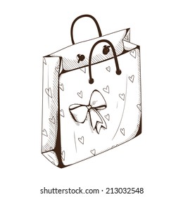 Package bag for present. Eps 10 vector illustration