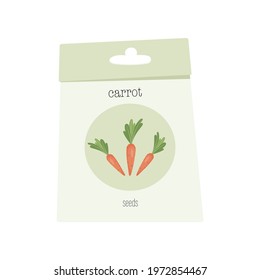 A package or bag of seeds for planting. Carrot seeds for print, decor, banner