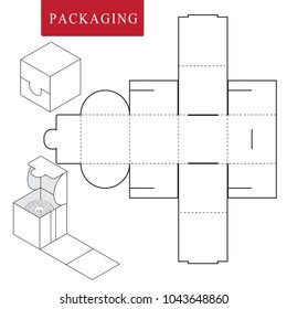 Package for bakery.Vector Illustration of Box.Package Template. Isolated White Retail Mock up.