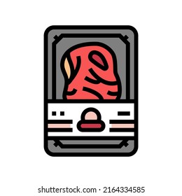 con un vector de icono de color de carne de vacuno. con el signo de carne de vacuno. ilustración de símbolo aislado