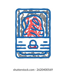 package with beef meat doodle icon sketch vector. package with beef meat sign. isolated symbol illustration