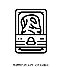 package with beef meat line icon vector. package with beef meat sign. isolated contour symbol black illustration