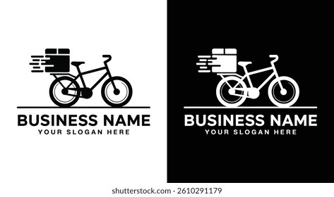 Package and Bike Logo Bold Black Speed for Couriers