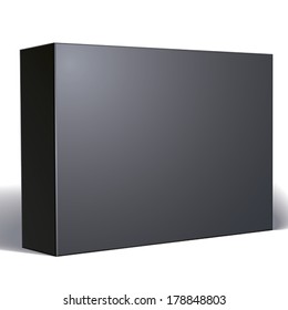 Package black box design isolated on white background, template for your package design, put your image over the box, vector illustration eps 8.
