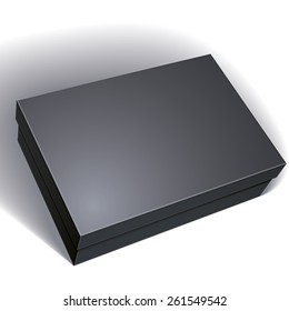 Package black box design isolated on white background, template for your package design, put your image over the box, vector illustration eps 8.