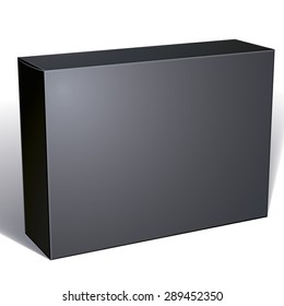 Package black box design isolated on white background, template for your package design, put your image over the box, vector illustration eps 8.