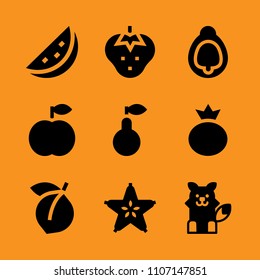 package, blackberry, leaf and cutout icon set. Vector illustration for web and design.
