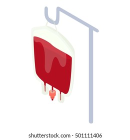 Package for blood transfusion icon. Isometric 3d illustration of package for blood transfusion vector icon for web