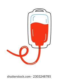 Packung mit Blut zur Transfusion Vektor Illustration