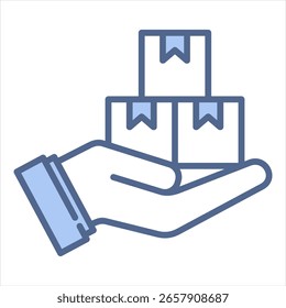 Package Blue Icon Vector Illustration