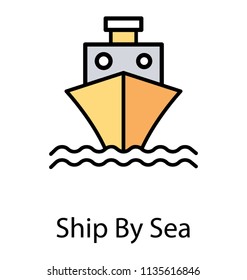 
A package boarded on a big cargo ship to enlighten idea of ship by sea
