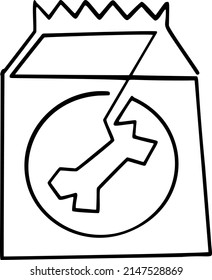 package, bone minimalistic vector one line illustration