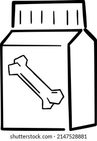 package, bone minimalistic vector one line illustration