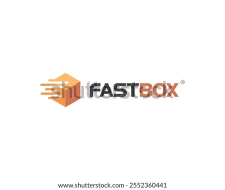 Package Box Cardboard Packaging Fast Delivery Express Deliver Vector Logo Design Illustration