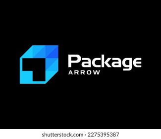 Diseño de logotipo de vectores de distribución de envío de envío de cartón de caja de paquetes